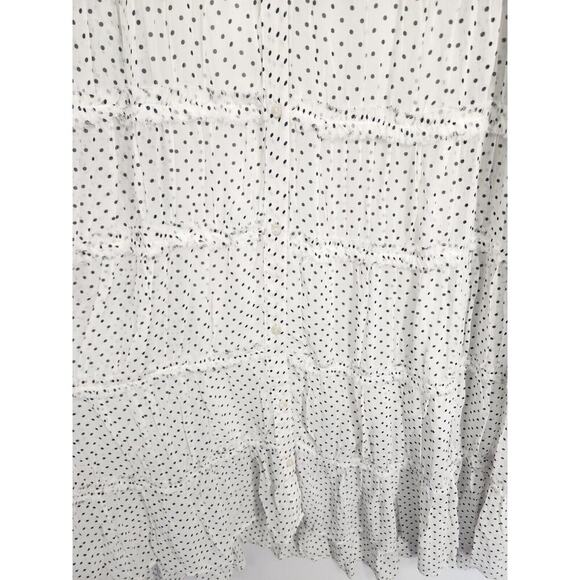 NWT Anthropologie Long-Sleeve Smocked Tiered Maxi Dress Sz SP Polka Dot #9M412 - Picture 7 of 14